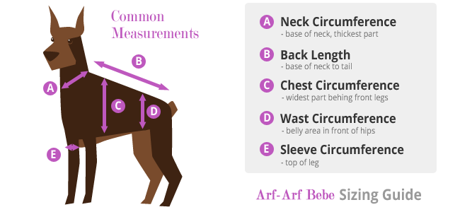 Arf-Arf Bebe Clothes Sizing Guide